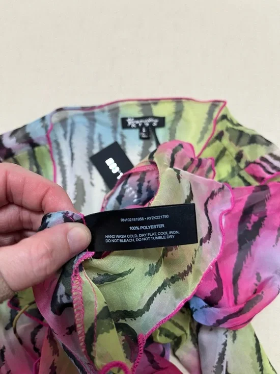 NWT Dolls Kill Generation Kiss L Zebra Rainbow sheer Top - Picture 6 of 11